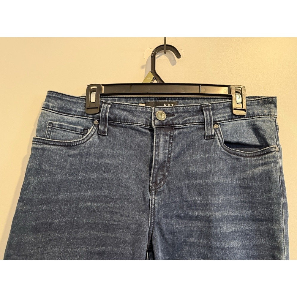 Kut from the Kloth Connie ankle skinny raw hem jeans Women's Hem Dark Wash 12 - Picture 3 of 12